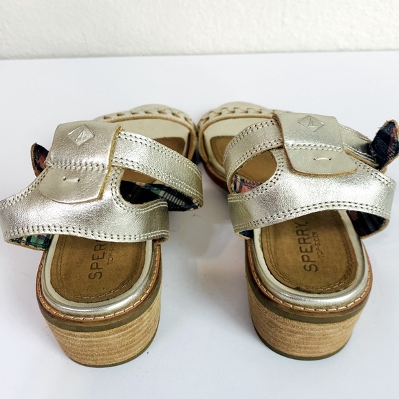 Sperry Platinum Seaport City Leather Sandals Size 8 - Picture 5 of 8